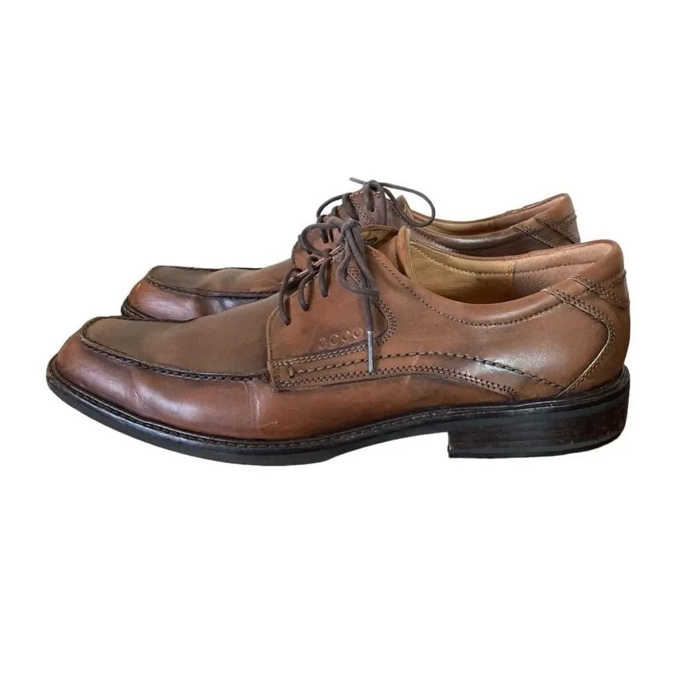 Ecco Shoes Mens Size 11 Leather Square Toe Oxfords